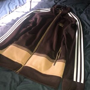 Brown/Gold Adidas Tracksuit Top